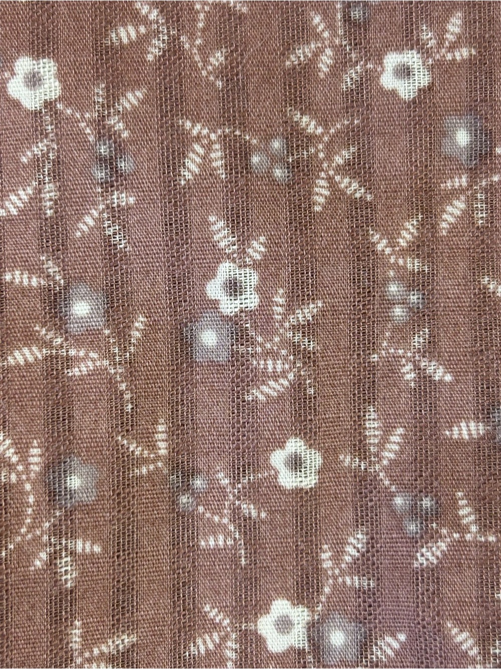 Madewell V-Neck Smocked-Waist Top Daisy Stitch Faded Mauve Floral XS - Picture 9 of 10